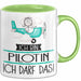 Geschenk für Pilotin Tasse Lustige Geschenkidee Geburtstag Ich Bin Pilotin Ich Darf Das Grün Trendation