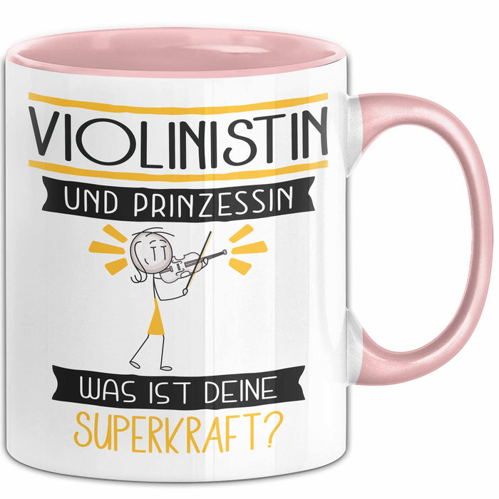 Violinistin Und Prinzessin Tasse Geschenk Für Eine Violinistin Geburtstag Was Ist Deine Superkraft Rosa Trendation
