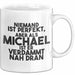 Michael Tasse Niemand Ist Perfekt, Michael Ist Nah Dran Geschenk Weiß Trendation