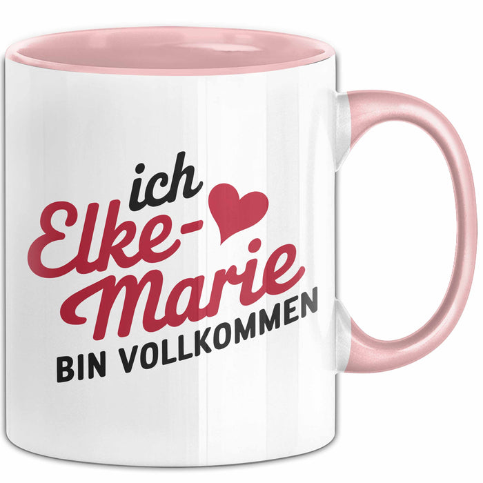 Elke-Marie Tasse Geschenk Ich Bin Vollkommen Elke-Marie Geschenkidee Geburtstag Rosa Trendation