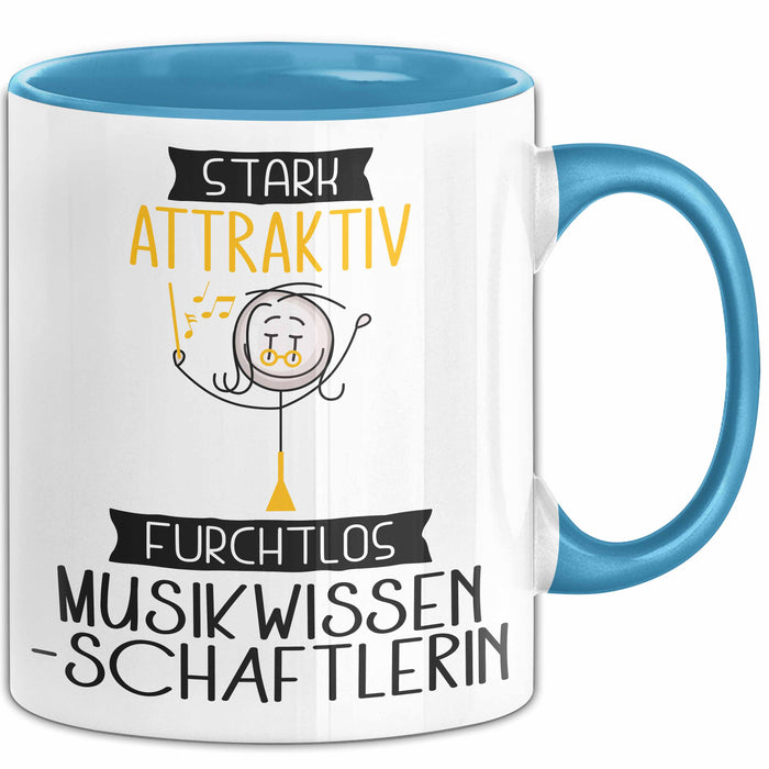 Musikwissenschaftlerin Tasse Geschenk Becher Stark Attraktiv Furchtlos Musikwissenschaftlerin Lustige Geschenkidee Blau Trendation
