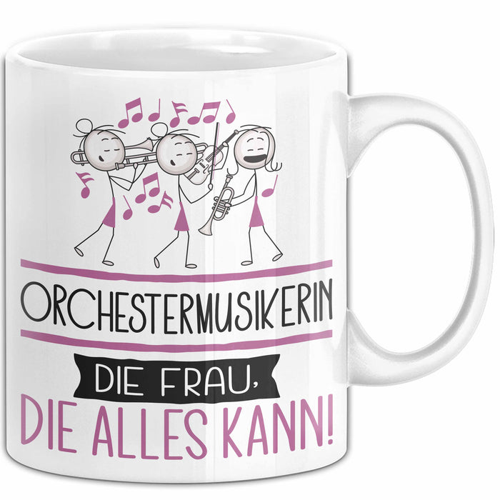 Orchestermusikerin Geschenk Tasse Becher Die Frau Die Allen Kann Geschenkidee für eine Orchestermusikerin Lustig Weiß Trendation