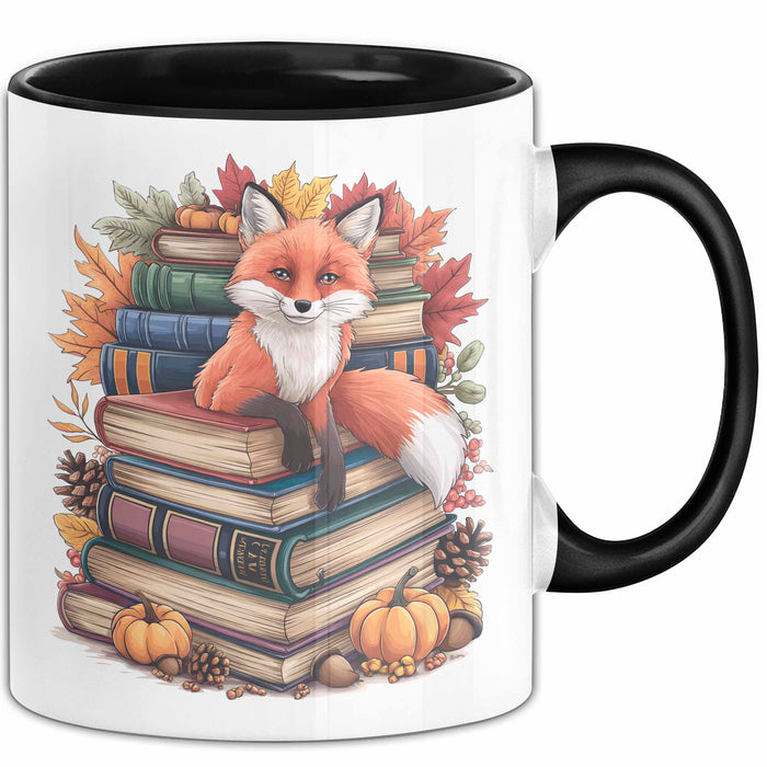 Fuchs Tierliebhaber Tasse Geschenk Lustige Geschenkidee Spruch Ästhetischer Fuchs Mit Buchlesung Trendation
