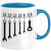 KFZ-Mechaniker Geschenk Tasse Schraubenschlüssel Flaschenöffner Männer Geschenkidee Handwerker Blau Trendation