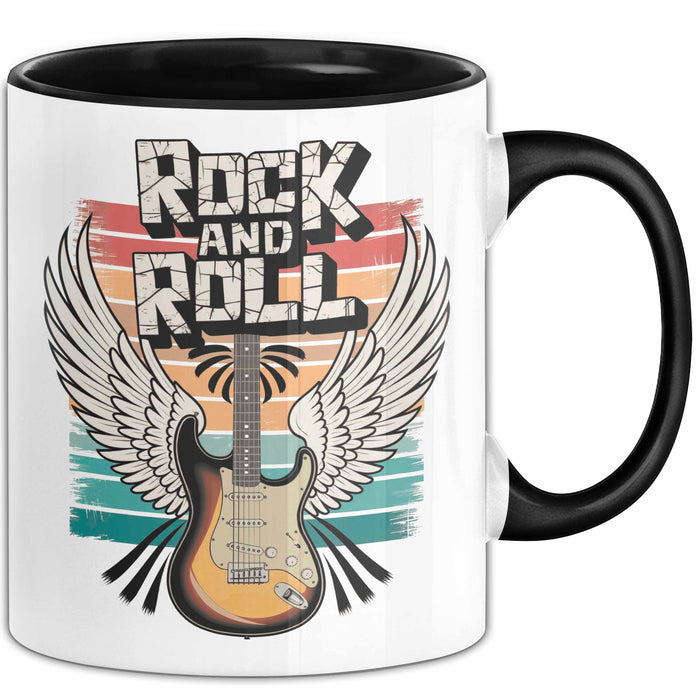 Gitarre Musikliebhaber Musiker Gitarrist Tasse Geschenk Lustige Geschenkidee Spruch Rock’n’Roll Schwarz Trendation