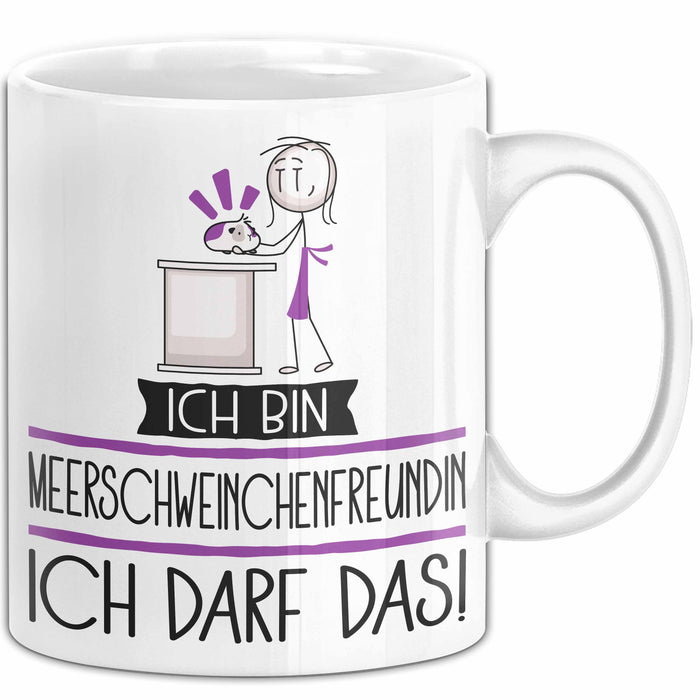 Geschenk für Meerschweinchenfreundin Tasse Lustige Geschenkidee Geburtstag Ich Bin Meerschweinchenfreundin Ich Darf Das Weiß Trendation