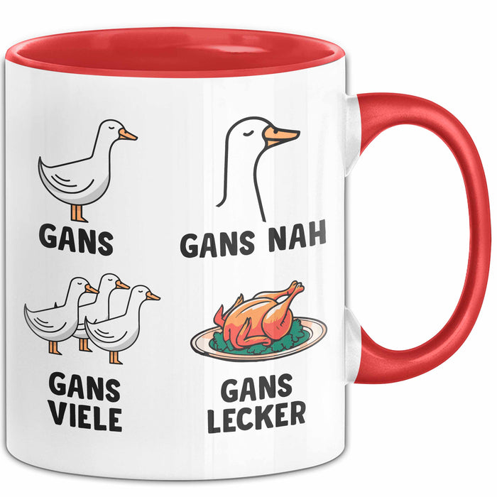 Gans Vogel Tasse Geschenk Lustige Geschenkidee Spruch Rot Trendation