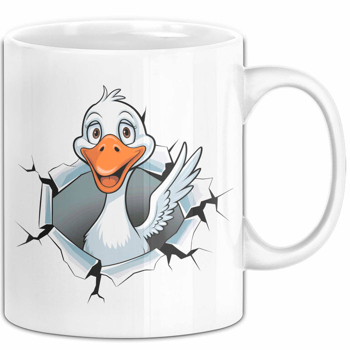 Gans Tier Gänse Bauer Tasse Becher Geschenk Lustige Geschenkidee Spruch Weiß Trendation
