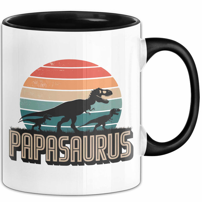 Papa Vatertag Tasse Becher Geschenk Lustige Geschenkidee Spruch Papasaurus Dinosaurier Trendation