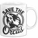 Wal Tier Tasse Geschenk Lustige Geschenkidee Spruch Rettet die Orcas Weiß Trendation