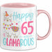 65er Geburtstag Tasse Geschenk Happy 65 And Glamarous Llama Alpaka Liebhaber Geschenkidee zum Geburtstag Rosa Trendation