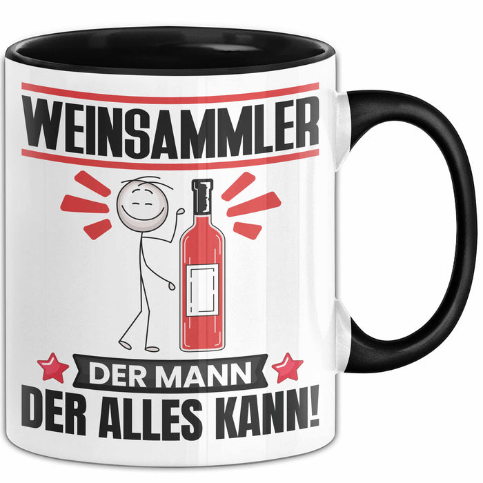 Weinsammler Tasse Geschenk für Weinsammler Der Mann Der Alles Kann Geschenkidee zum Geburtstag Schwarz Trendation