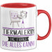 Tiermalerin Geschenk Tasse Becher Die Frau Die Allen Kann Geschenkidee für eine Tiermalerin Lustig Rot Trendation