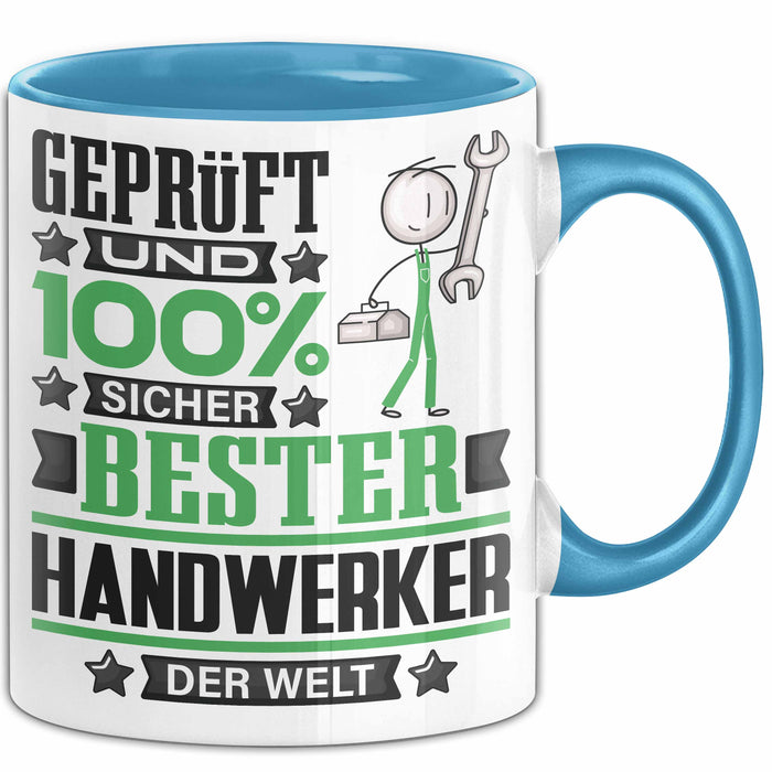 Handwerker Geschenk Lustiger Spruch für Handwerker Geschenkidee Bester Handwerker Der Welt Blau Trendation