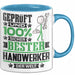 Handwerker Geschenk Lustiger Spruch für Handwerker Geschenkidee Bester Handwerker Der Welt Blau Trendation