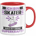 Skater Tasse Geschenk für Skater Geburtstag Lustiger Spruch Kaffee-Becher Was Ist Deine Superkraft Rot Trendation