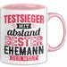 Lustige Tasse Geschenk Testsieger Mit Bester Ehemann Der Welt Spruch Rosa Trendation
