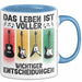 Gitarre Rockmusiker Tasse Geschenk Lustige Geschenkidee Wichtige Entscheidungen Blau Trendation