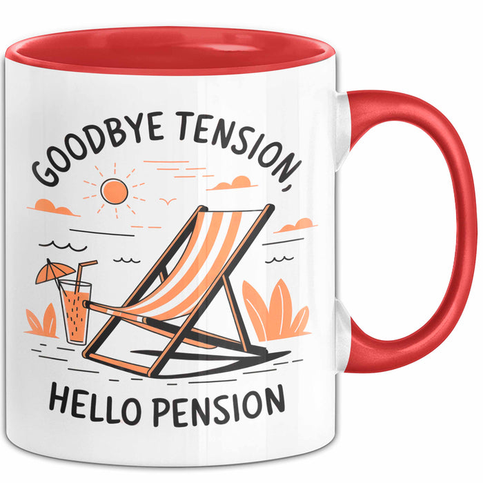 Ruhestand Tasse Geschenk Lustige Geschenkidee Spruch Für Entspanntes Leben Liebhaber Rot Trendation