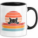Katzen Tierliebhaber Vintage Tasse Geschenk Lustige Geschenkidee Spruch Schwarz Trendation