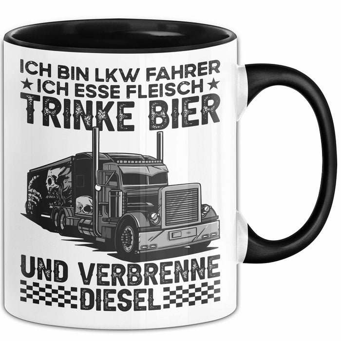 Lkw Fahrer Trucker Tasse Geschenk Lustige Geschenkidee Spruch Ich Bin Lkw Fahrer Ich Esse Fleisch Trinke Bier Und Verbrenne Diesel Trendation