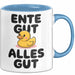 Quietscheente Tier Tasse Geschenk Lustige Geschenkidee Spruch Ente Gut Alles Gut Blau Trendation