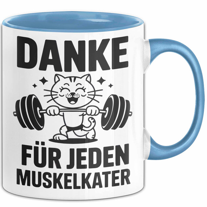 Fußballtrainer Fußballteam Tasse Geschenk Lustige Geschenkidee Spruch Danke Für Jeden Muskelkater Blau Trendation