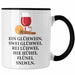 Trendation - Ein Glühwein Tasse Lustig Spruch Glühweinbecher mit Henkel Doppelwandig Glühweintassen Gläser Weihnachtsmarkt Becher Tassen Geschenk - Ein Glühwein Swei Schwarz Trendation