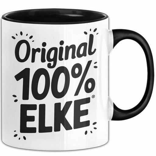 Elke Tasse Geschenk Original 100% Elke Geschenkidee Geburtstag Schwarz Trendation