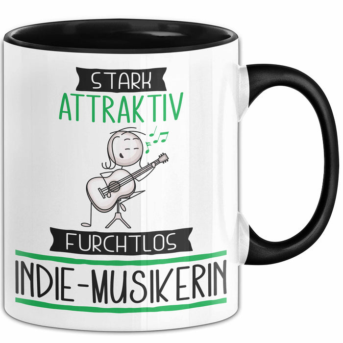 Indie-Musikerin Tasse Geschenk Becher Stark Attraktiv Furchtlos Indie-Musikerin Lustige Geschenkidee Trendation