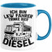 LKW Fahrer Tasse Geschenk Ich Bin LKW Fahrer Trinke Bier und Verbrenne Diesel Humor Geschenkidee Kaffee-Becher Blau Trendation