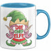 Chefin Tasse Geschenk Die Chef Elfe Geschenkidee Zu Weihnachten Für Chefin Kaffee-Becher Blau Trendation