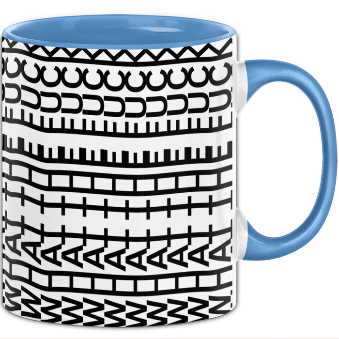 What The F*** Tasse Lustiges Geschenk Allover-Print Quer Lesen Trendation