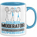 Moderator Geschenk Tasse Ich Bin Moderator Aber Sag Doch Einfach Superheld Lustige Geschenkdiee für Moderator Kaffee-Becher Blau Trendation