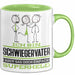 Schwiegervater Geschenk Tasse Ich Bin Schwiegervater Aber Sag Doch Einfach Superheld Lustige Geschenkdiee für Schwiegervater Kaffee-Becher Grün Trendation
