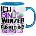 Winzer Ausbildung Tasse Geschenk Ich Bin Winzer In Der Ausbildung Ich Darf Das Geschenkidee Spruch Blau Trendation