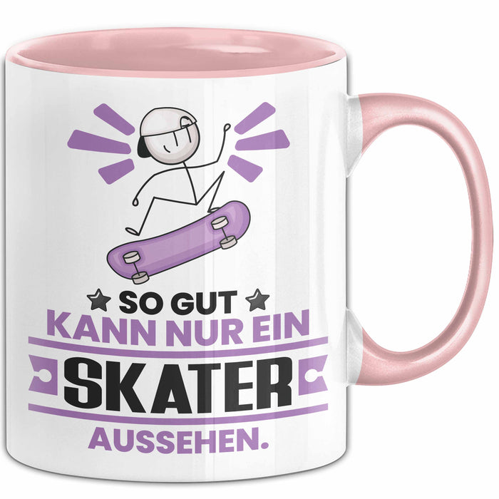 Skater Geschenk Tasse So Gut Kann Nur Ein Skater Aussehen Geschenkidee Kaffee-Becher Rosa Trendation