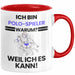 Polo-Spieler Geschenk Tasse Lustiger Spruch Ich Bin Polo-Spieler Warum Weil Ich Es Kann Geschenkidee Bester Polo-Spieler Geburtstag Kaffee-Becher Rot Trendation