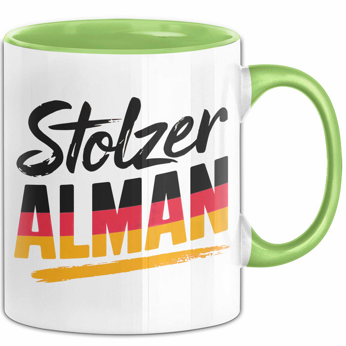 Deutschland Deutscher Bürger Tasse Geschenk Lustige Geschenkidee Spruch Stolzer Alman Grün Trendation