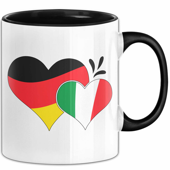 Deutschland Italien Tasse Geschenk Halb Italiener Deutsche Geschenkidee Fußball 2025 Schwarz Trendation