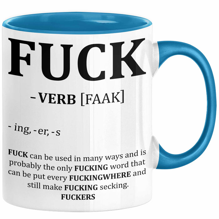 F*** Tasse Geschenk Schimpfwort 18+ Geschenkidee Männer Frauen Arbeitskollege Geschenkidee Kaffee-Becher Blau Trendation
