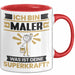 Maler Tasse Geschenk für Maler Geburtstag Lustiger Spruch Kaffee-Becher Was Ist Deine Superkraft Rot Trendation