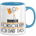 Geschenk für Forscherin Tasse Lustige Geschenkidee Geburtstag Ich Bin Forscherin Ich Darf Das Blau Trendation