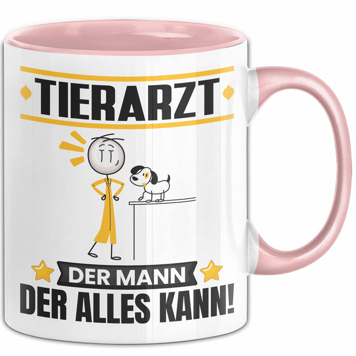 Tierarzt Tasse Geschenk für Tierarzt Der Mann Der Alles Kann Geschenkidee zum Geburtstag Rosa Trendation