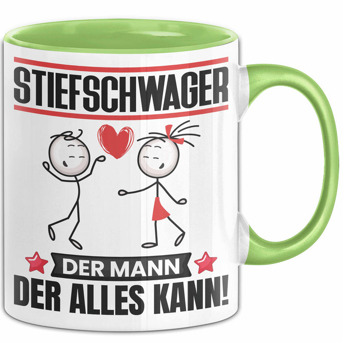 Stiefschwager Tasse Geschenk für Stiefschwager Der Mann Der Alles Kann Geschenkidee zum Geburtstag Grün Trendation