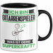 Gitarrenspieler Tasse Geschenk für Gitarrenspieler Geburtstag Lustiger Spruch Kaffee-Becher Was Ist Deine Superkraft Schwarz Trendation