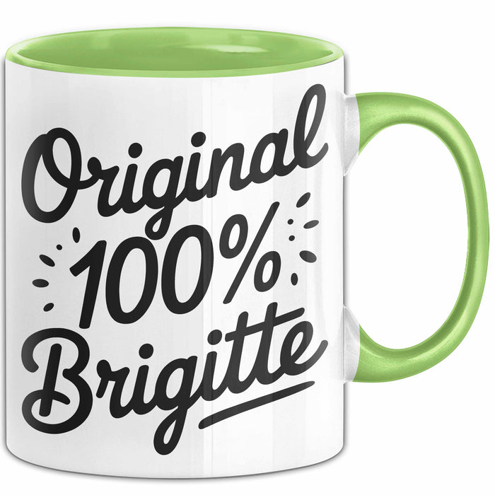 Brigitte Tasse Geschenk Original 100% Brigitte Geschenkidee Geburtstag Grün Trendation