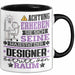 Designer Geschenk Tasse Lustiger Spruch Erheben Sie Sich Der Designer Betritt den Raum Schwarz Trendation