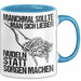 Sarkastischer Sarkasmus Tasse Geschenk Lustige Geschenkidee Spruch Manchmal Sollte Man Sich Lieber Nudeln Statt Sorgen Machen Blau Trendation