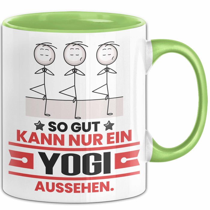 Yogi Geschenk Tasse So Gut Kann Nur Ein Yogi Aussehen Geschenkidee Kaffee-Becher Grün Trendation